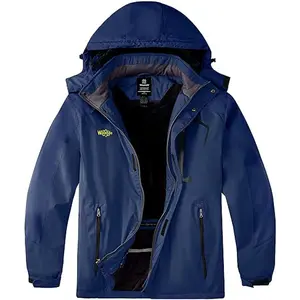 Men's Plus Size Waterproof Ski Jacket Big&Tall Warm Winter Hooded Coat Snow Mountain Windbreaker