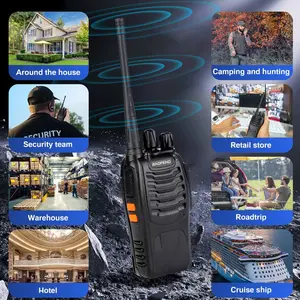 BAOFENG 888S Walkie Talkies Rechargeable 3KM Range with Earpieces 16 Channels VOX Flashlight Li-ion Batteries & Charger Included for Adults - Audio