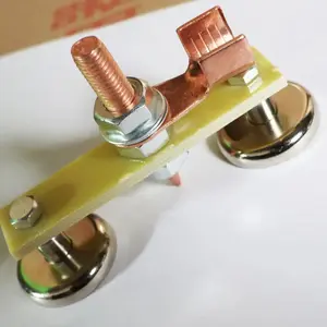 Magnetic Welding Ground Clamp, Dual Head Design with Copper Tail for Stable Metal Repairs, Ideal for Sheet Metal Work