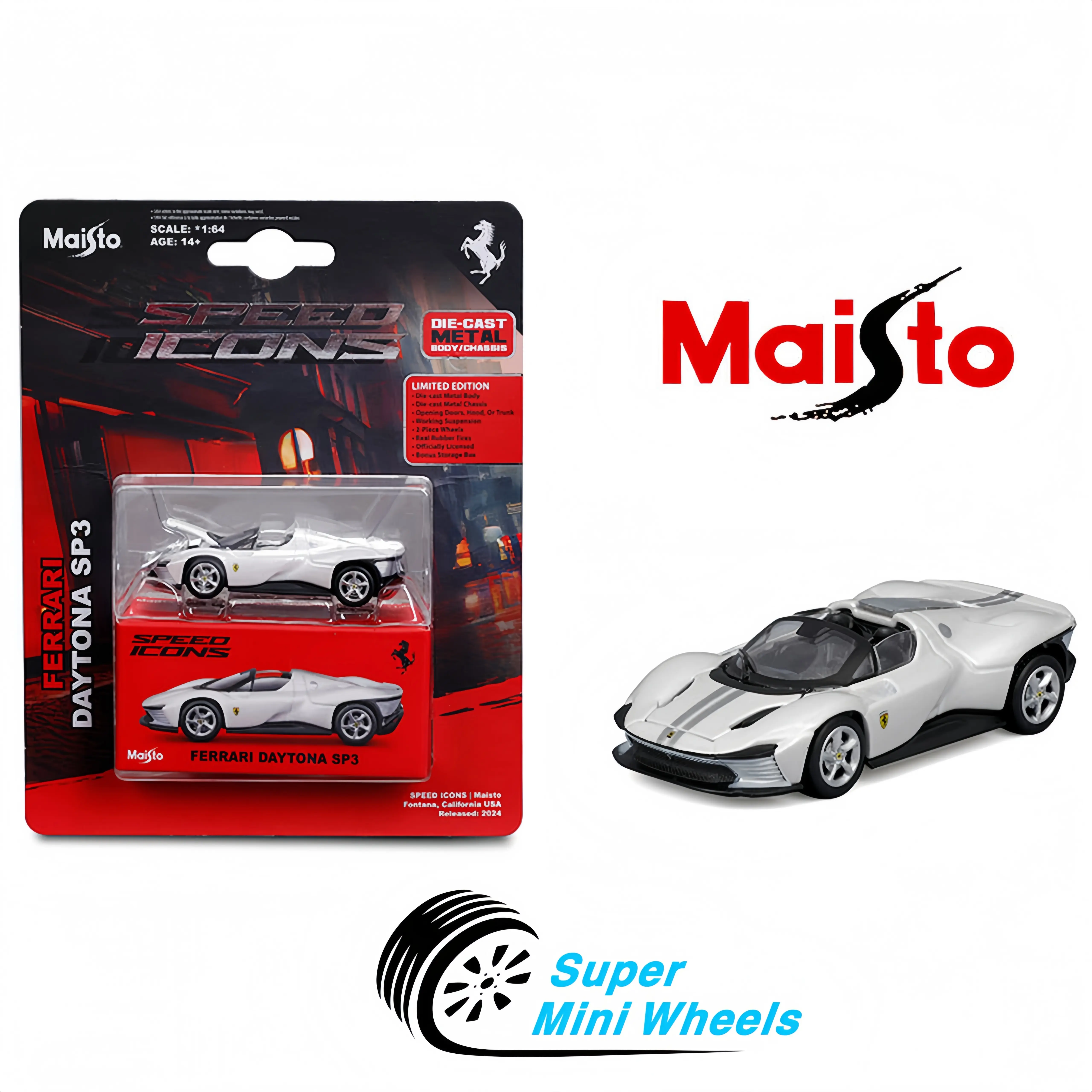 Maisto 1:64 Speed Icons - Ferrari Daytona SP3 – White