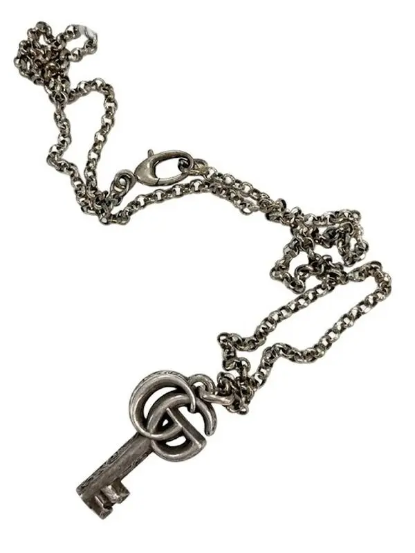 Pre-owned GUCCI Double G Key Pendant Necklace 4000034239915