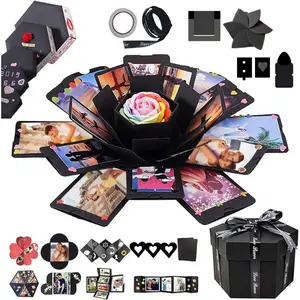 Explosion Box DIY Gift -6-pack Explosion Box, Handmade Explosion Album Mother's Day Gift, Love Memory, Scrapbook, Photo Box, Gift Box Design, Suitable for Birthday Gifts, Anniversary, Wedding or Valentine's Day Surprise Boxes