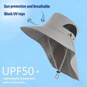 New Summer Outdoor Wide-Brim Sun Hat — Men's UV-Protection Sun Hat, Face & Neck Coverage, Ideal for Fishing and Outdoor Sports