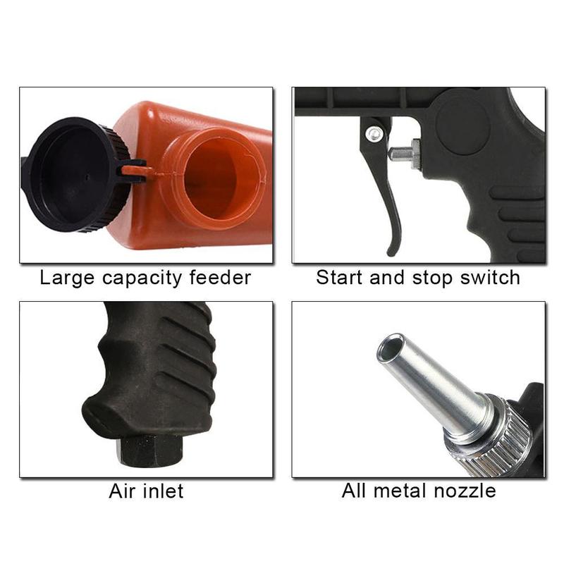 Handheld Pneumatic Blasting Device Set, 90PSI Portable Gravity Sand Blaster, Adjustable Small Sand Blasting Machine Sandblasting Machine, Automotive, Professional Car Body Repair Tool, Heavy Duty, Pressure, Industrial Power Tools Accessories, Tool Kit