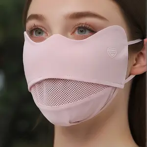 Face-Matching Breathable Ice Silk Mask, Open Design Eye Protection Mouth Cover, Comfortable Lightweight Face Shield for Daily Use