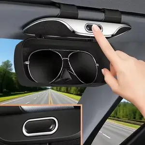 Car Glasses Box Portable Car Sunglasses Holder In The Car Driving Glasses Holder Eyeglass Case Sun Visor Car Lenses Holder