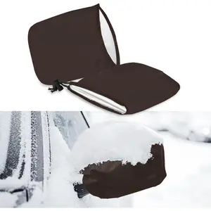 2 count  Side Mirror Covers, Side View Mirror Cover,  Auto Rearview Protector with Drawstring,  Winter Rearview Guard for Ice Snow Fallen Leaves Fits   (Coffee)