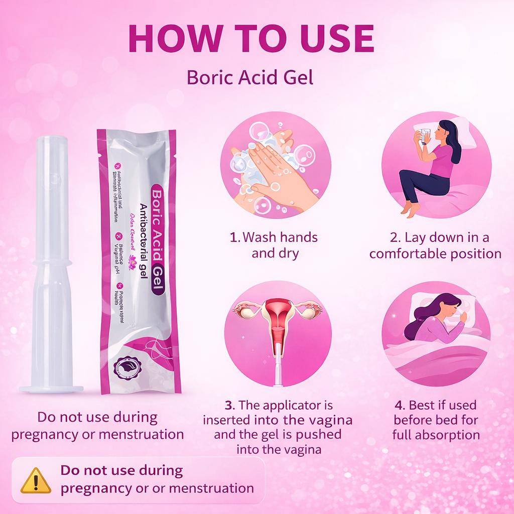 Boric  Gel Balance PH- Promote Vagi Health Odor Control Elim Inflam Multiple Pack