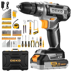 Cordless Drill Tool Kit Set: 20V Power Drill Tool Box with Battery Electric Drill Driver for Men Home Hand Repair Basic Toolbox Tools Sets Drills Case