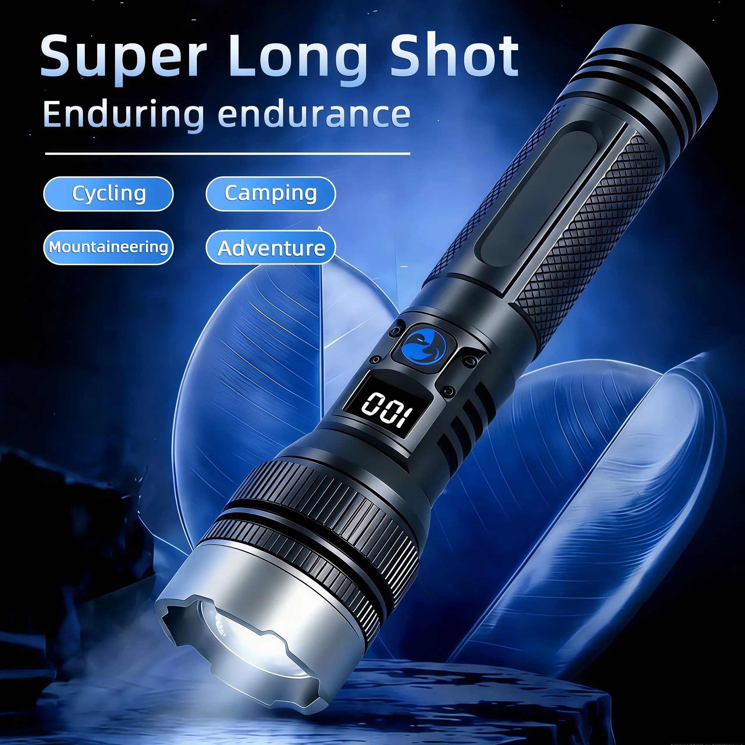Outdoor Essential! High Lumen Rechargeable LED Flashlight - 2-in-1 Spotlight & Floodlight, IPX4 Waterproof, 3 Lighting Modes for Emergency, Power Outages, Camping & Everyday Carry