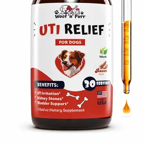 Woof 'n' Purr UTI Relief for Dogs – Dog Urinary Tract Support for Bladder Health, Urinary Comfort & Kidney Support, 30 Servings