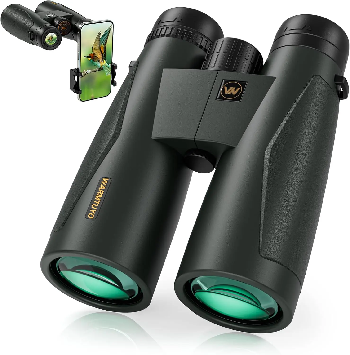 [DealsForYouDays]WARMTUYO 12x52 HD High Power Binoculars for Adults with 22mm Large Eyepiece, Waterproof for Cruise Hiking, Low Light Vision, Includes Phone Adapter summerwins