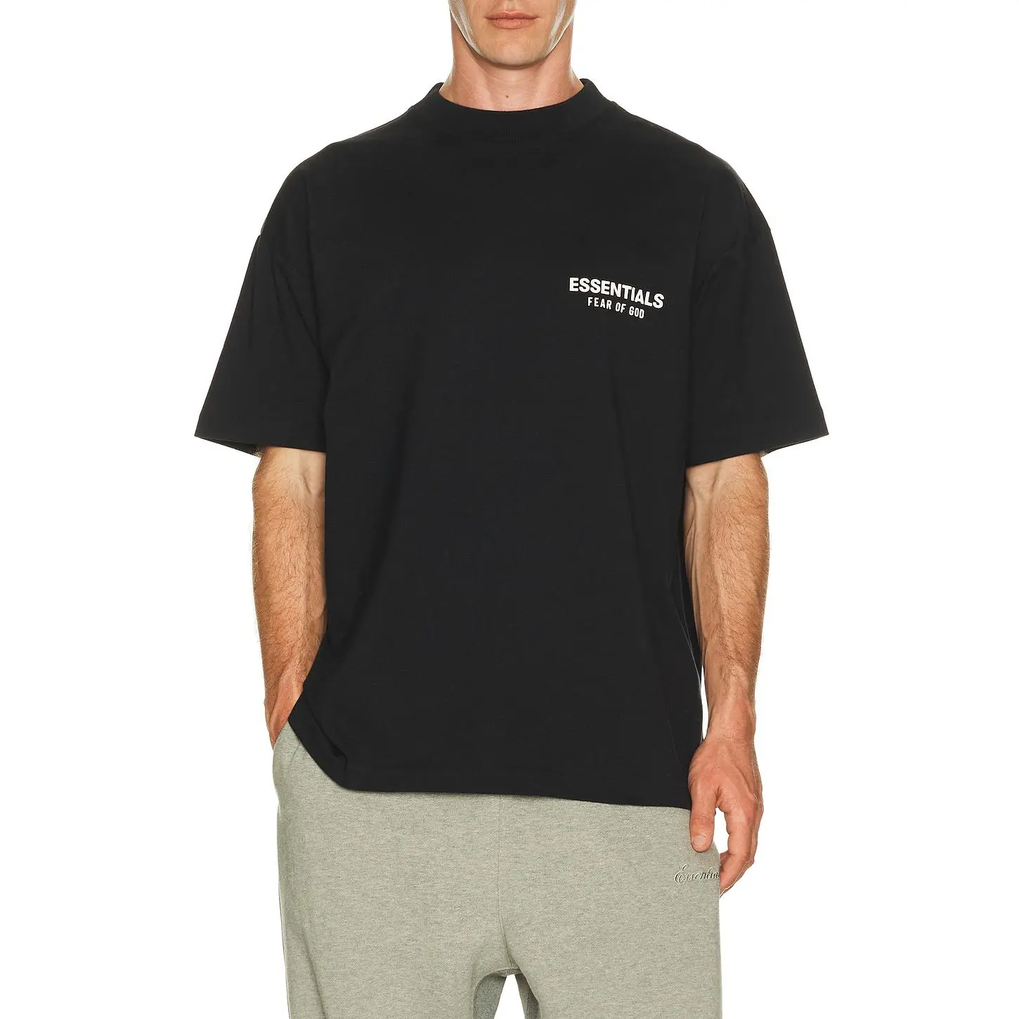 Fear of God ESSENTIALS Classic Fit T-Shirt in Vintage Black Fear of God ESSENTIALS Classic Fit T-Shirt in Vintage Black