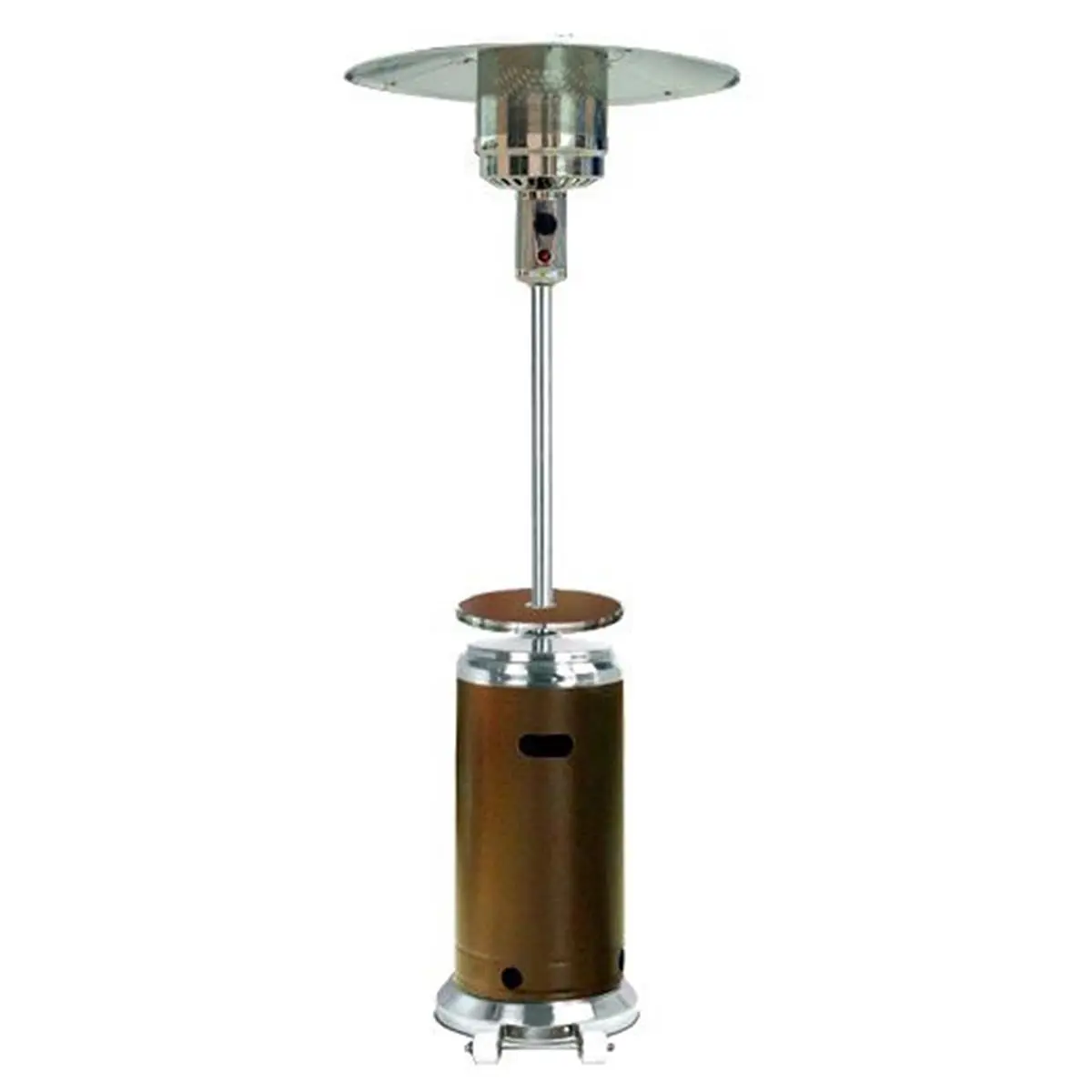 Tall Columnar 87 in. Stainless Steel Patio Heater with Hammered Bronze Finish, Includes Side Table for Home Improvement, Garden Use