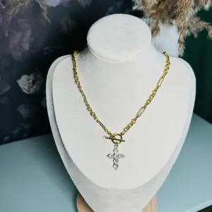 Gold Chunky Chain Cross - Toggle Necklace