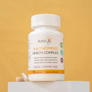 【RUNICA】4-in-1 Soy Isoflavones & Pueraria Mirifica Women's Complex | Hormone Balance, Menopause Relief, PMS & Skin Support – 60 Vegan Capsules