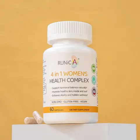 【RUNICA】4-in-1 Soy Isoflavones & Pueraria Mirifica Women's Complex | Hormone Balance, Menopause Relief, PMS & Skin Support – 60 Vegan Capsules
