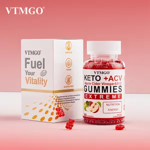 [New] VTMGO Keto ACV Premium Gummies Apple Flavor 60 Gummies Bottle with Apple Cider Vinegar, 750mg & Beetroot 40mg, Pomegranate 40mg - Dairy-Free & Gluten-Free - Healthcare, Dietary