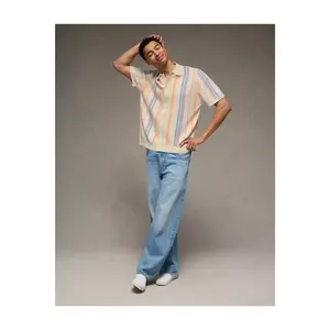AE Pride Standard Fit Button-Up Sweater Polo