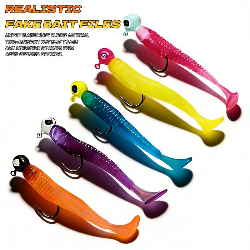 [TUODIAO] Colorful Threaded Tail Soft Baits Multi-Hue Lizard Design Flexible Tail Perfect for Shore Boat Fishing Great for Targeting Predatory Fish Assorted Colors Compact Storage Case