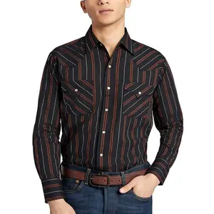 [50% off today]Men's Ely Cattleman Long Sleeve Stripe Western Snap Shirt