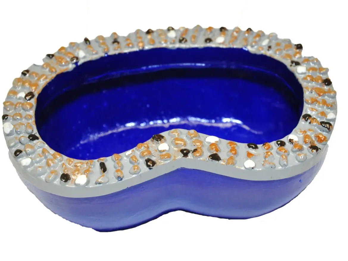G & F Products MiniGarden Fairy Garden Miniature Pond, Blue - Durable Resin Build Terrarium Accessory for Garden Statues & Sculptures, Sheltered Areas, Year-Round Charm