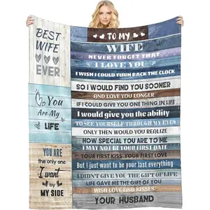 Gifts for Wife: Soft Flannel Throw Blanket for Anniversary, Birthday, Mother's Day, Valentine's Day & Christmas