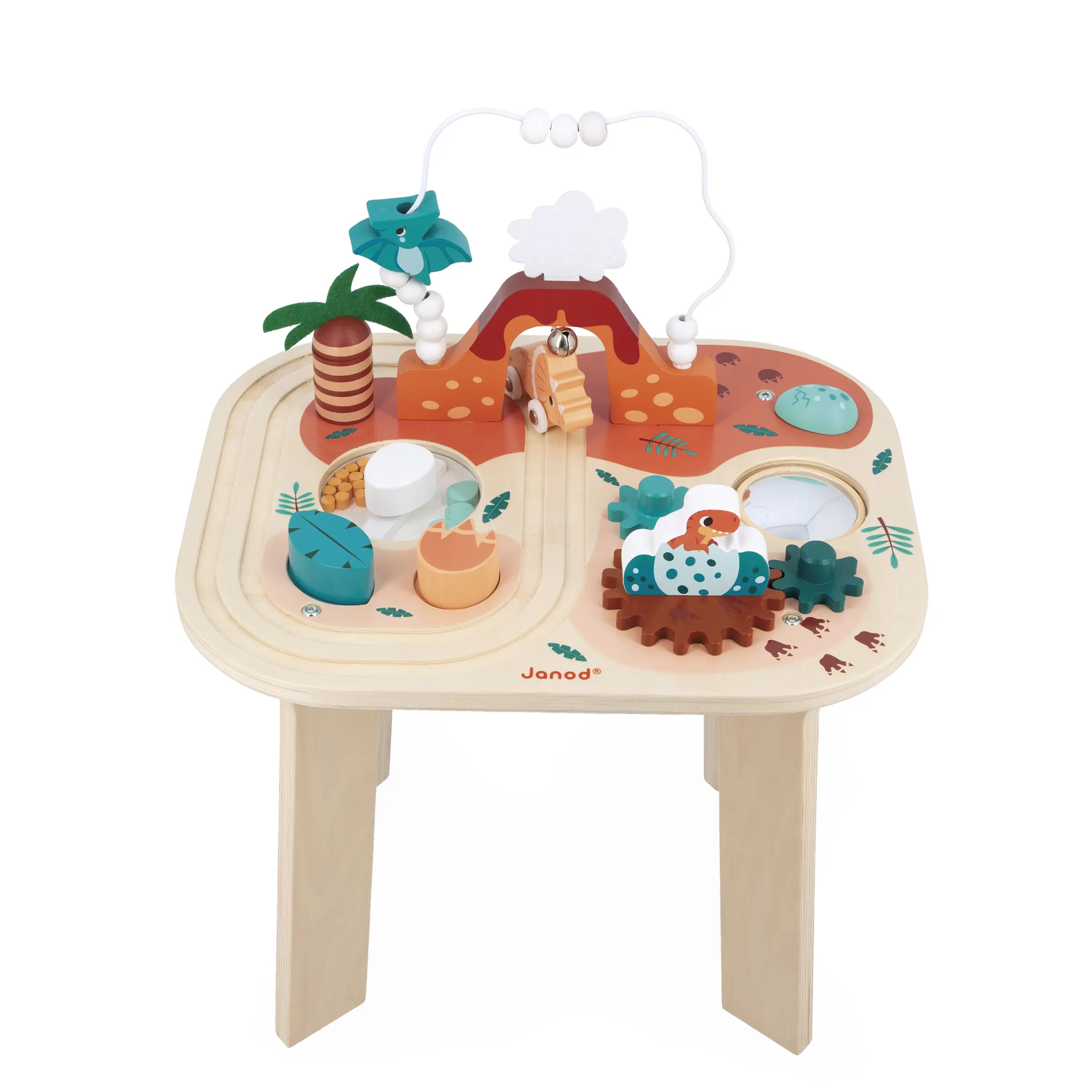 Janod DINO ACTIVITY TABLE - Lifelike Dinosaur Activities for Kids