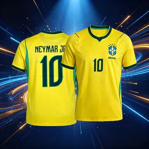 10# Neymar JR 2026 Brazil National Away and Home Short Sleeve Soccer Jersey Quick-Dry
