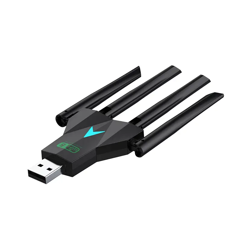 Driver-Free USB 3.0 WiFi Adapter, 1300Mbps Dual Band 2.4G/5Ghz 802.11AC Wireless Receiver with 4 Antennas, Plug-And-Play Wi-Fi Dongle, Four Antennas