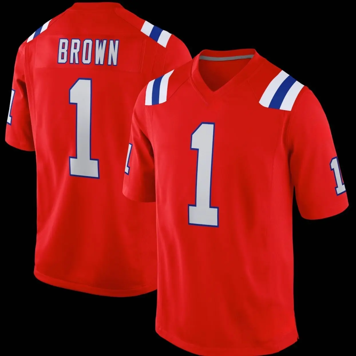 Unisex Football inspired by Brown 1 New England Alternate Game Jersey - Red
