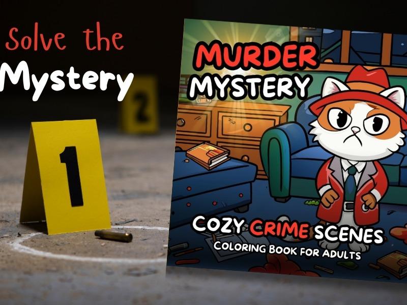 Cozy Crime Scenes: Murder Mystery. A Cute and Comfy Coloring Book That Tells A Story. 50 Hygge Vibes Images to Color