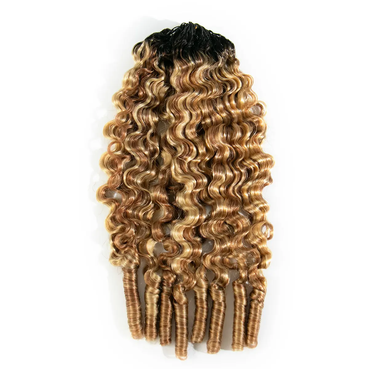 YWIGS Burmese Curly Crochet Human Hair for Miracle Knots #T1B/27/30/613 Boho Braids Water Curly Feather Crochet Hair #T1B/27/30/613, Blonde Crochet Hair Pre-Separated Burmese Curly Crochet Hair Human Hair #backtoschool #backtoschoolshopping