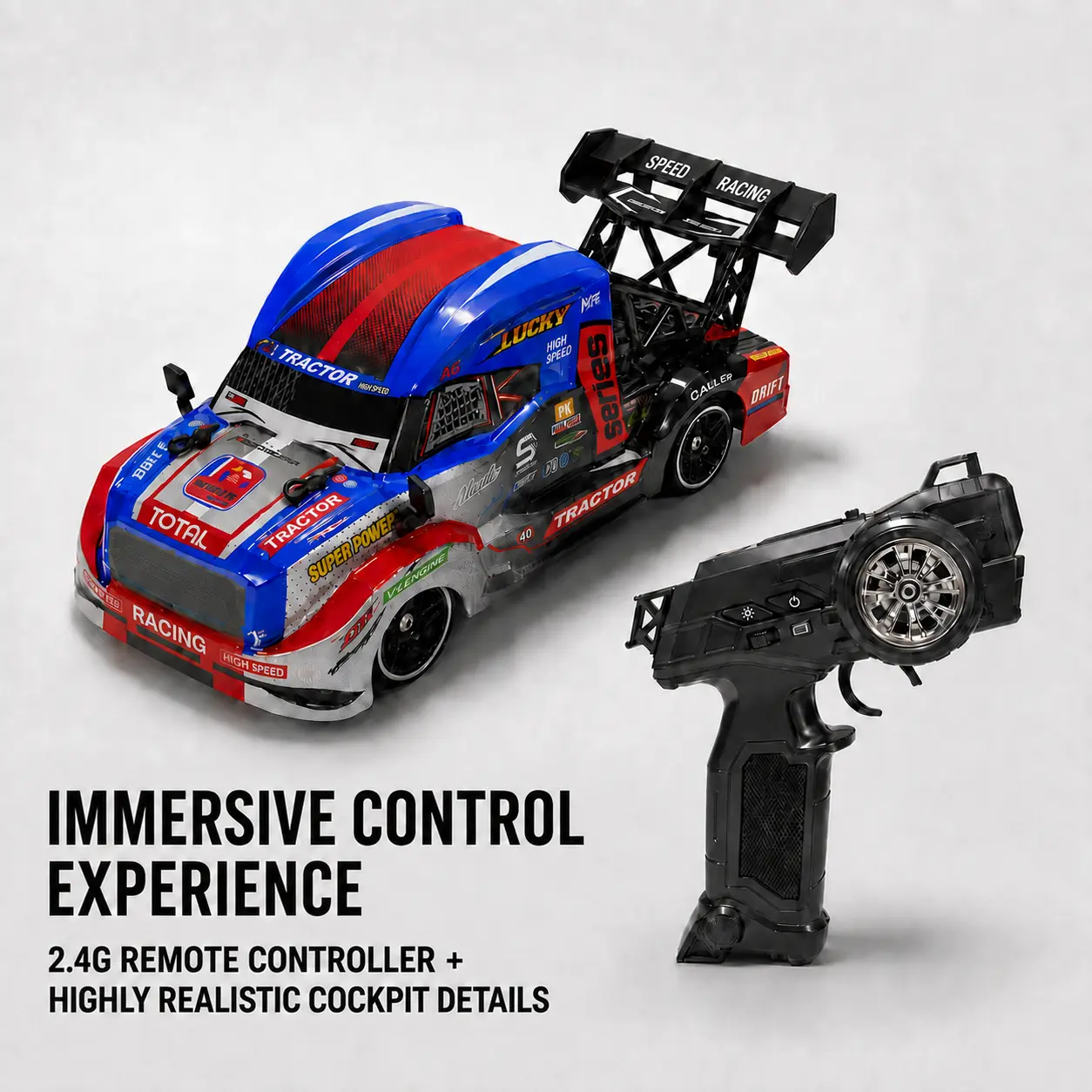 1:18 Scale 4WD RC Drift Car, 2.4GHz Remote Control Racing Car with Drift Tires, Rechargeable Electric RC Vehicle, RC Cars for Adults and Kids, Indoor Floor & Smooth Pavement Racing Toy, Birthday Gift for Boys Teens, Beginner RC Hobby Car sohochic