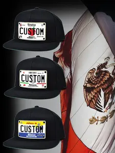 MEXICO LICENSE PLATE HATS - CUSTOMIZABLE LEATHER PATCH