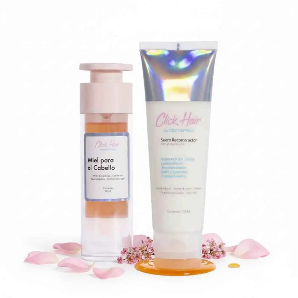 Click Hair Miel para el Cabello 50ml y Suero Reconstructor 120ml (2 Pack)