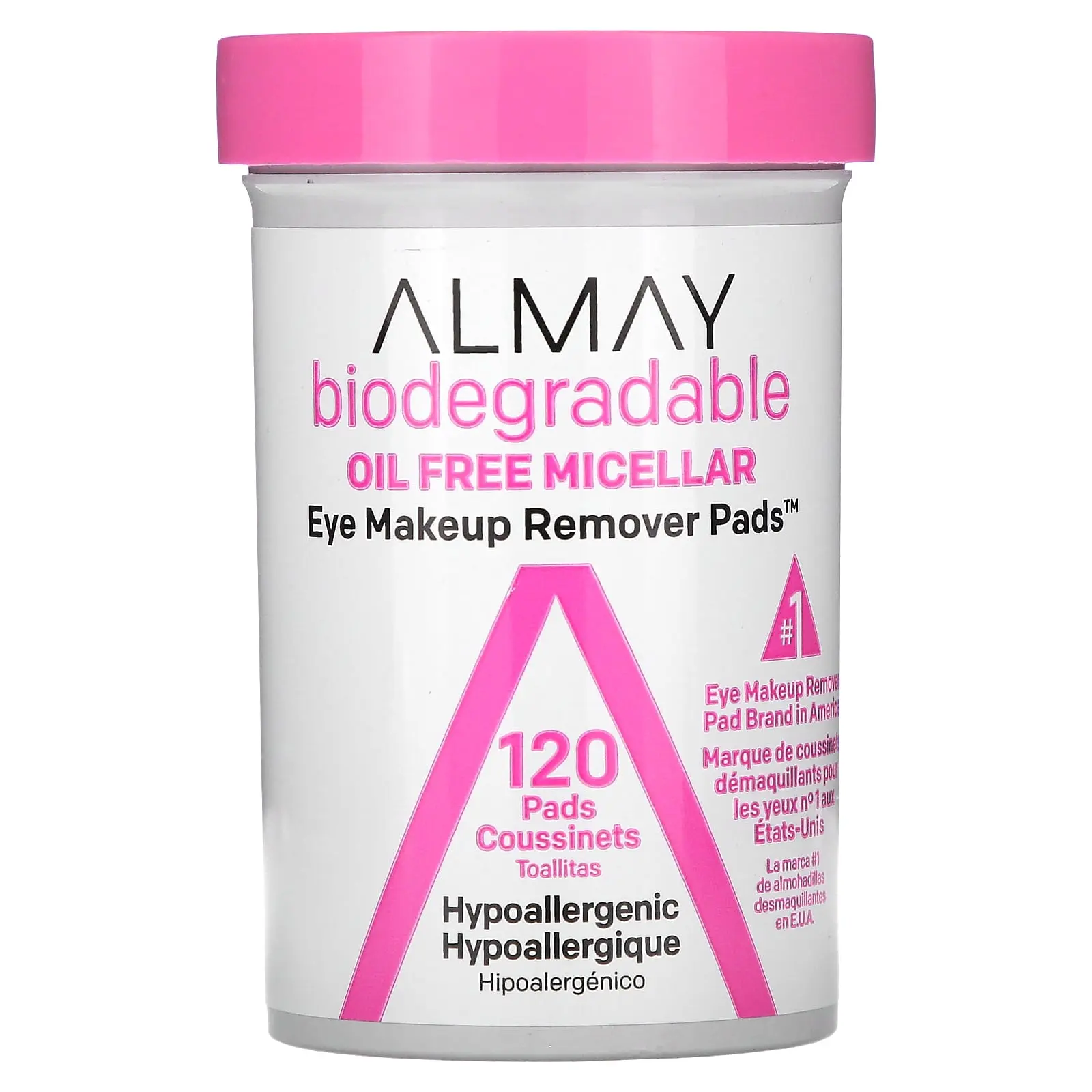 Almay Eye Makeup Remover Pads, Oil Free Micellar, 120 Pads