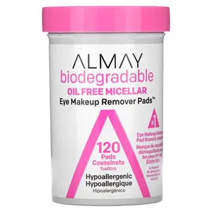 Almay Eye Makeup Remover Pads, Oil Free Micellar, 120 Pads