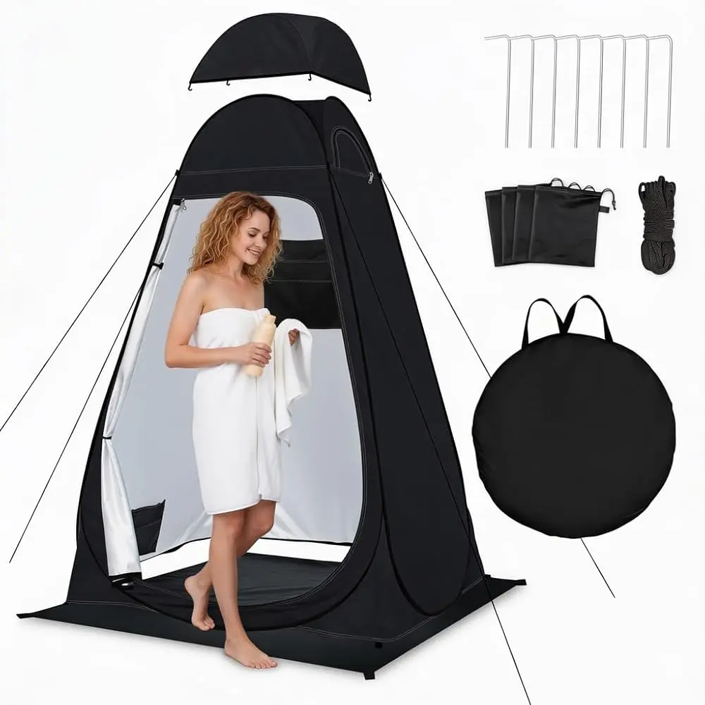 【Buy 1 Get Fan】Camping Changing Tent ann katy portable toilet Shower Tent  Durable Pop-Up Shower Changing Tent plant watering rv bunk beach picnic fishing potty Outdoor Camping Shower Tent Easy Setup Privacy Tent Changing Room Portable Camp Shower Tents