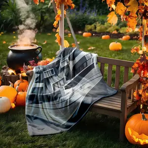 1 piece Modern suspended structure concrete building design themed flannel blanket - Super soft flannel blanket, suitable for beds and sofas, all-season use, modern design, digitally printed pattern, 100% polyester material, machine washable