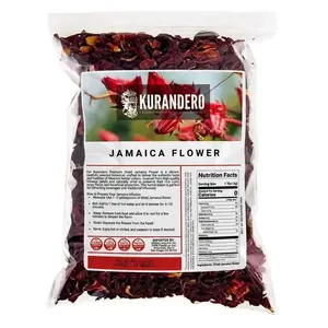 Kurandero Flor de Jamaica (Hibiscus) Dried Petals 100g Traditional Herbal Tea Refreshing Infusion Handpicked Ruby Color Rich in Vitamin C - Beverage