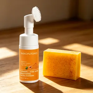 Turmeric Cleansing Mousse - Hydrating Foam Facial Wash, Moisturizing Multi-Use Facial Cleanser & Body Soap, Skincare Pack for Daily Wash Needs