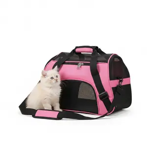 Portable Dog & Cat Carrier Bag – Breathable Mesh Travel Handbag for Small Pets