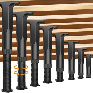 J8PCS Adjustable Bed Support Legs Bed Frame Support Legs Adjustable Bed Legs for King Queen Bed Slats, Heavy Duty Frame, Sofa, Dresser, Chair, Table, Cabinet and Wooden Furniture 5.1"-8.3"