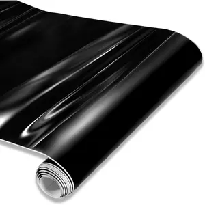 Gloss Black Vinyl Wrap 1ft X 5ft Air-Release Glossy Black  Wrap Adhesive Film Automotive Vinyl Black Sticker for   DIY Detailing Paper Air Release Decal Sheet 30.5 X 152cm