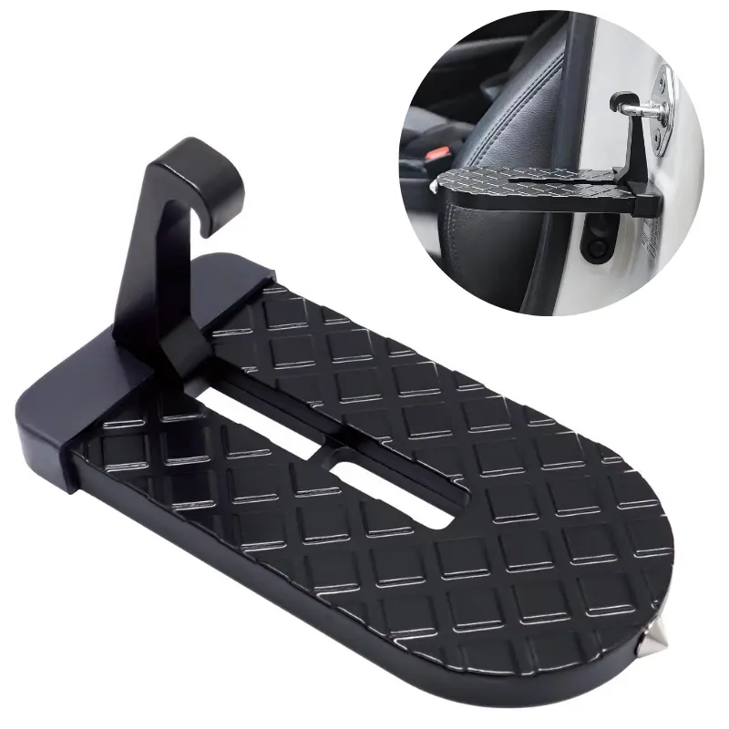 JOYTUTUS Multi-Foldable Aluminum Alloy Car Door Step Safety Ladder, Anti-Slip Surface Auto Part, 6.3x3.2in Universal Compact Design for SUV Roof Rack Access, Car Accessories Car Interior Kit