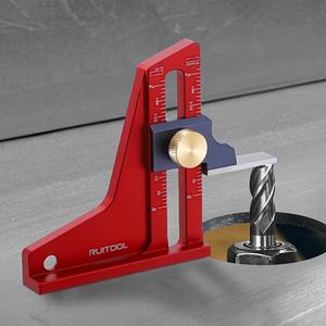 dual scales aluminum alloy vernier caliper, woodworking setup depth measuring gauge, precision adjustable height gauge for blade & drill bit setting table saw & router table