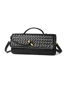 Elegant Woven Texture Lock Buckle Crossbody Handbag, Versatile Two-In-One Design, Stylish Shoulder Bag for Everyday Use, Crossbody Bags
