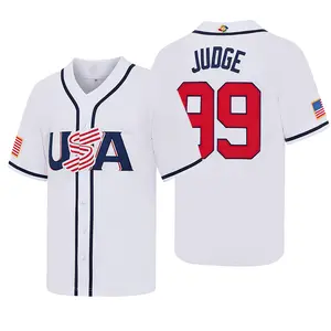 Men's Aaron #99 USA Baseball Jersey,Letter Embroidery 2026 World Baseball Classic Home Baseball Apparel,Game Day Fan Gift