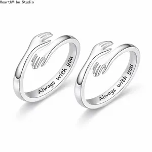 A Hug From Me: "I Will Always Love You" Hug Ring for Daughter & Granddaughter | Adjustable Silver Love Wrap Ring | Meaningful Birthday & Valentine's Day Gift (Ring Only)